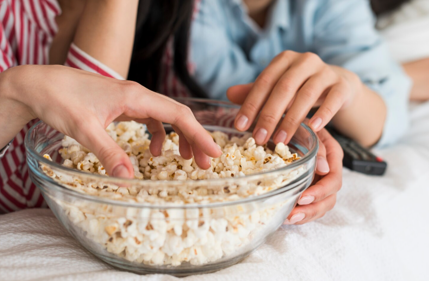 bowl of popcorn illustrating homemade snack ideas that cost less and taste fresh