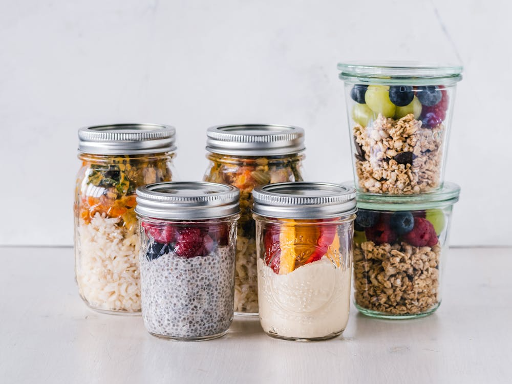 breakfast jars prepared as make-ahead breakfast ideas for busy mornings