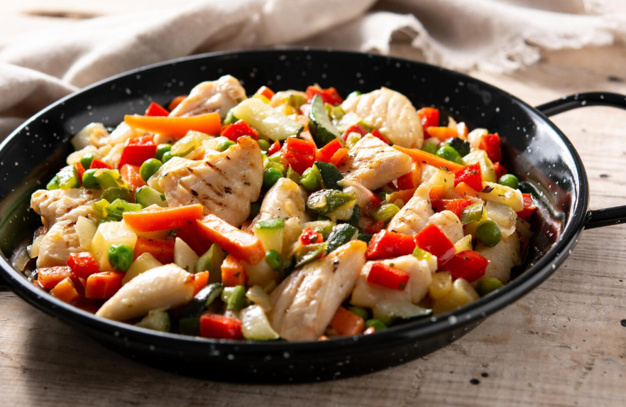 chicken skillet dinner prepared as easy one-pot meals for busy weeknights